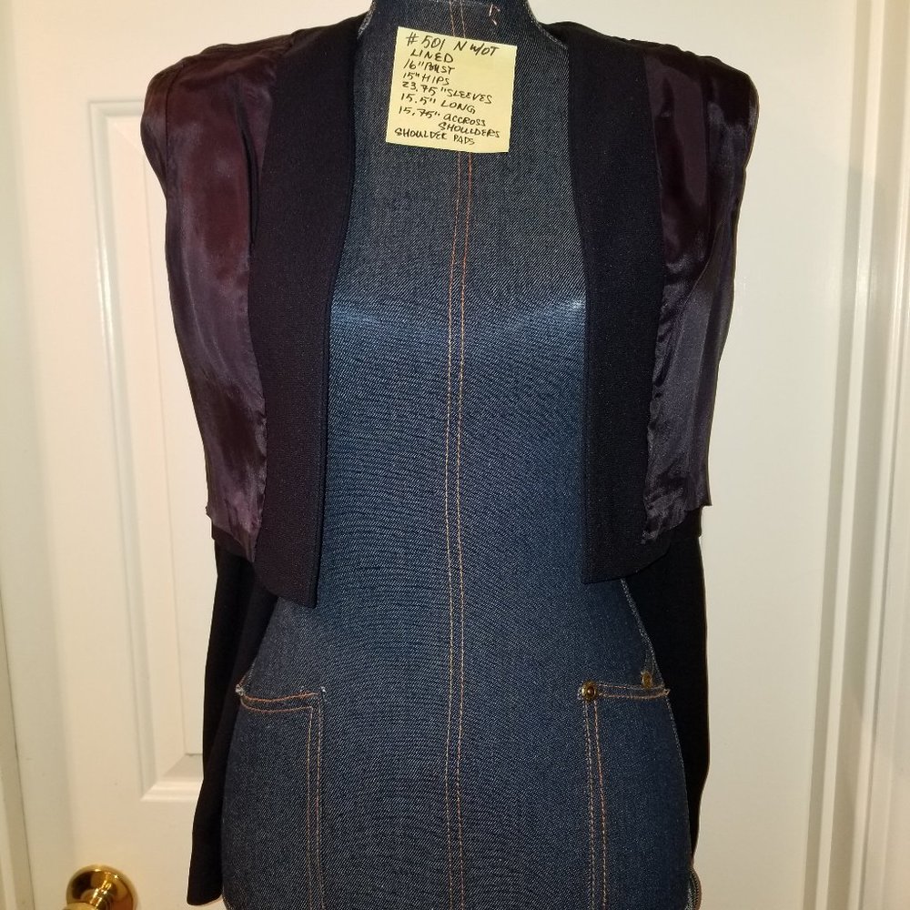 🔻REDUCED❣ ✅501 NWoT Preview Collection Navy Blue Lined Bolero - Picture 8 of 9